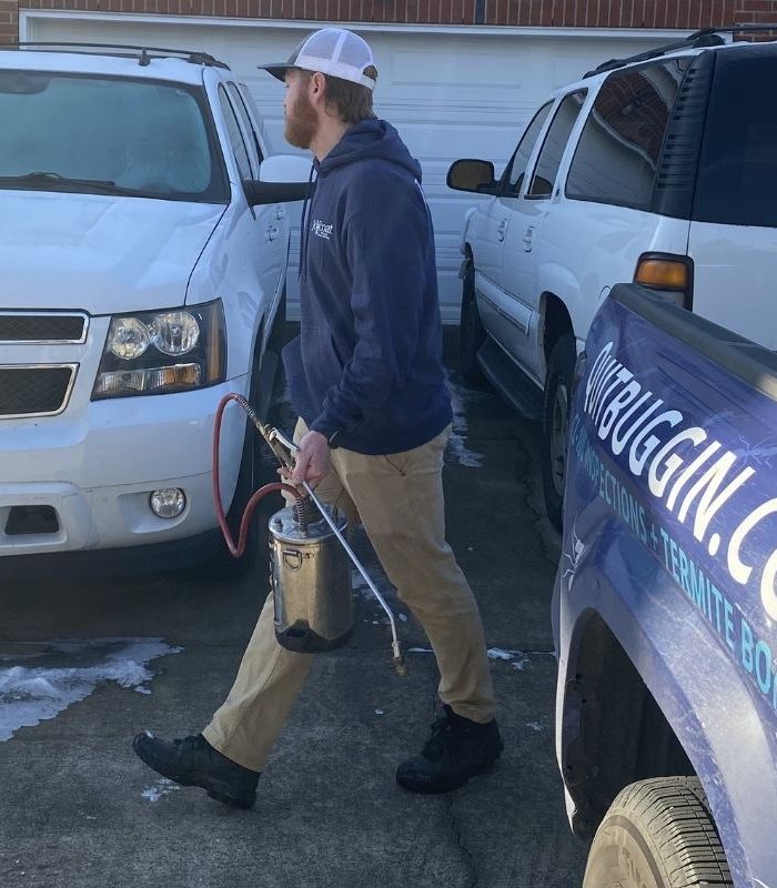 Jeffcoat tech with pest spray can.