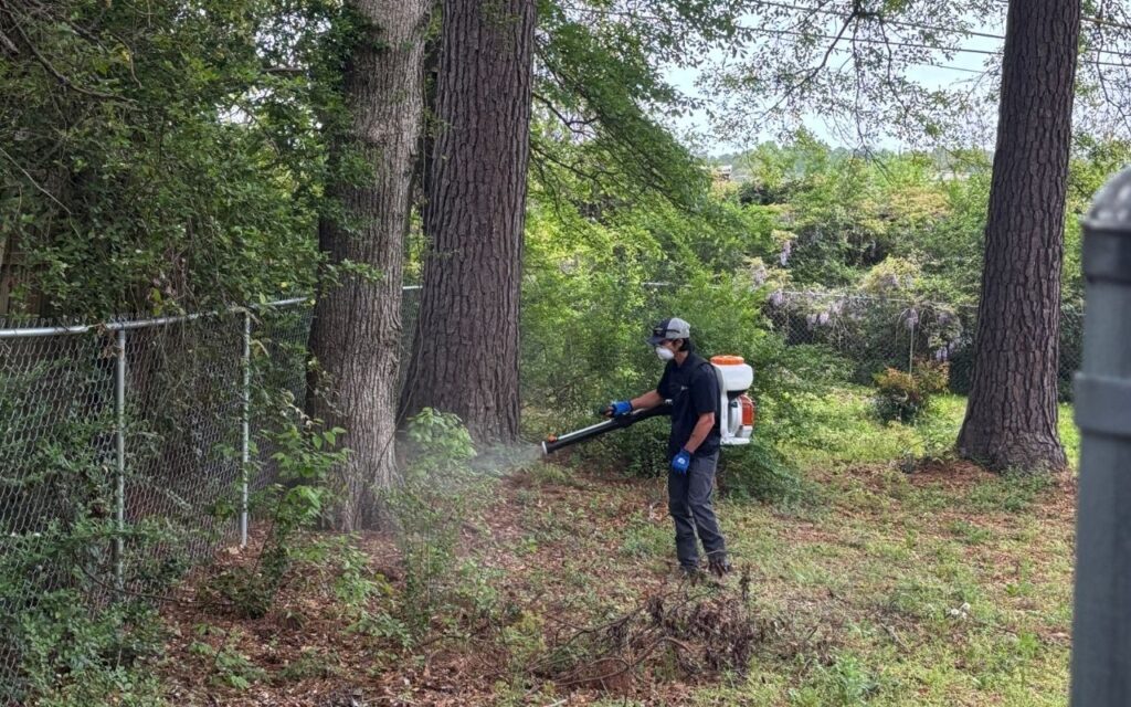 Mosquito Control Around Lake Murray and the Columbia Midlands 2 Jeffcoat tech using fogger to spray for mosquitoes.